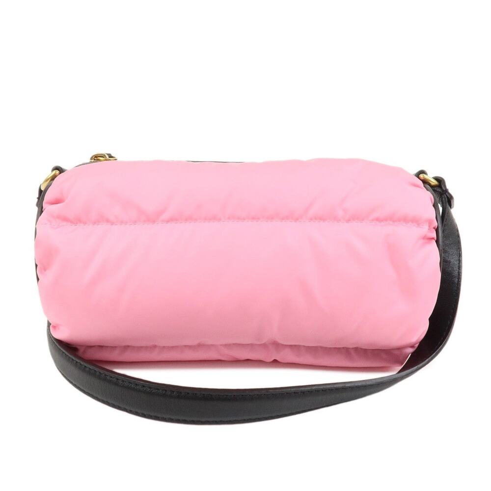Moncler Keoni Nylon Leather Shoulder Bag Pink